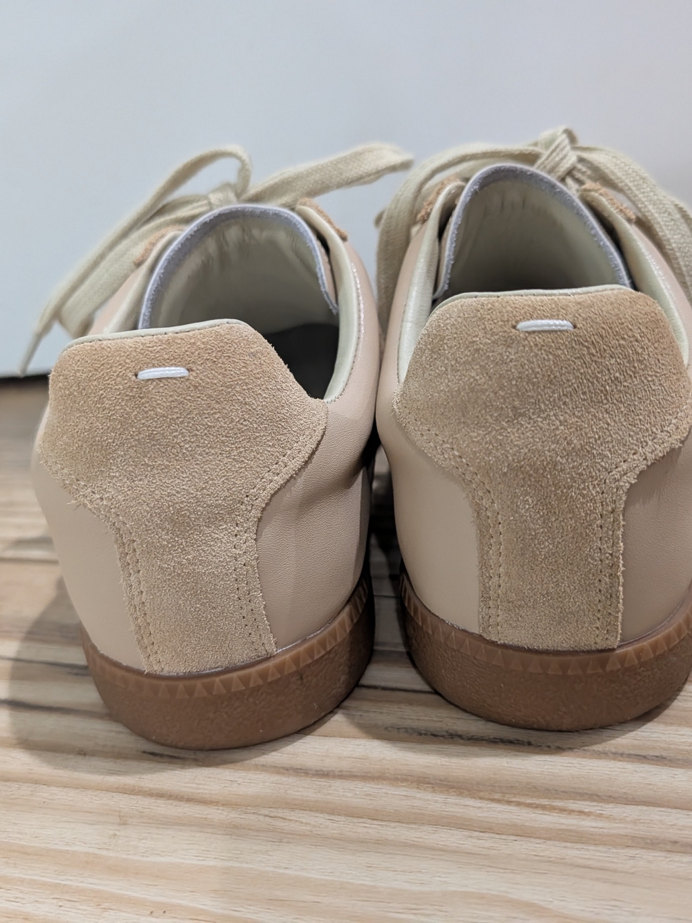 Maison Martin Margiela Replica Sneakers Men's 10.5 Beige Leather Suede Gum Sole - Picture 5 of 8
